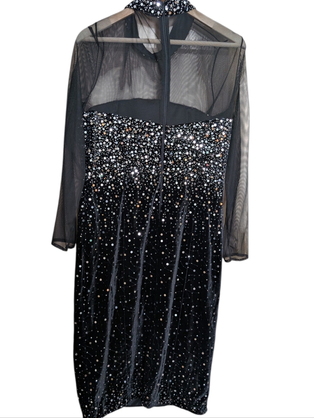 Eliza J Mixed Media Sequin Long Sleeve Cocktail Midi Dress...Size 14 - Picture 6 of 9